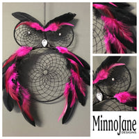 Owl Dreamcatcher Pink/Black