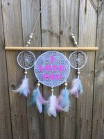 40cm Cluster Dreamcatcher with personalised text