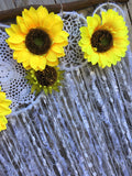 80cm Sunflower Doily Cluster